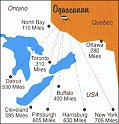 Lake Ogascanan distance map - quebec